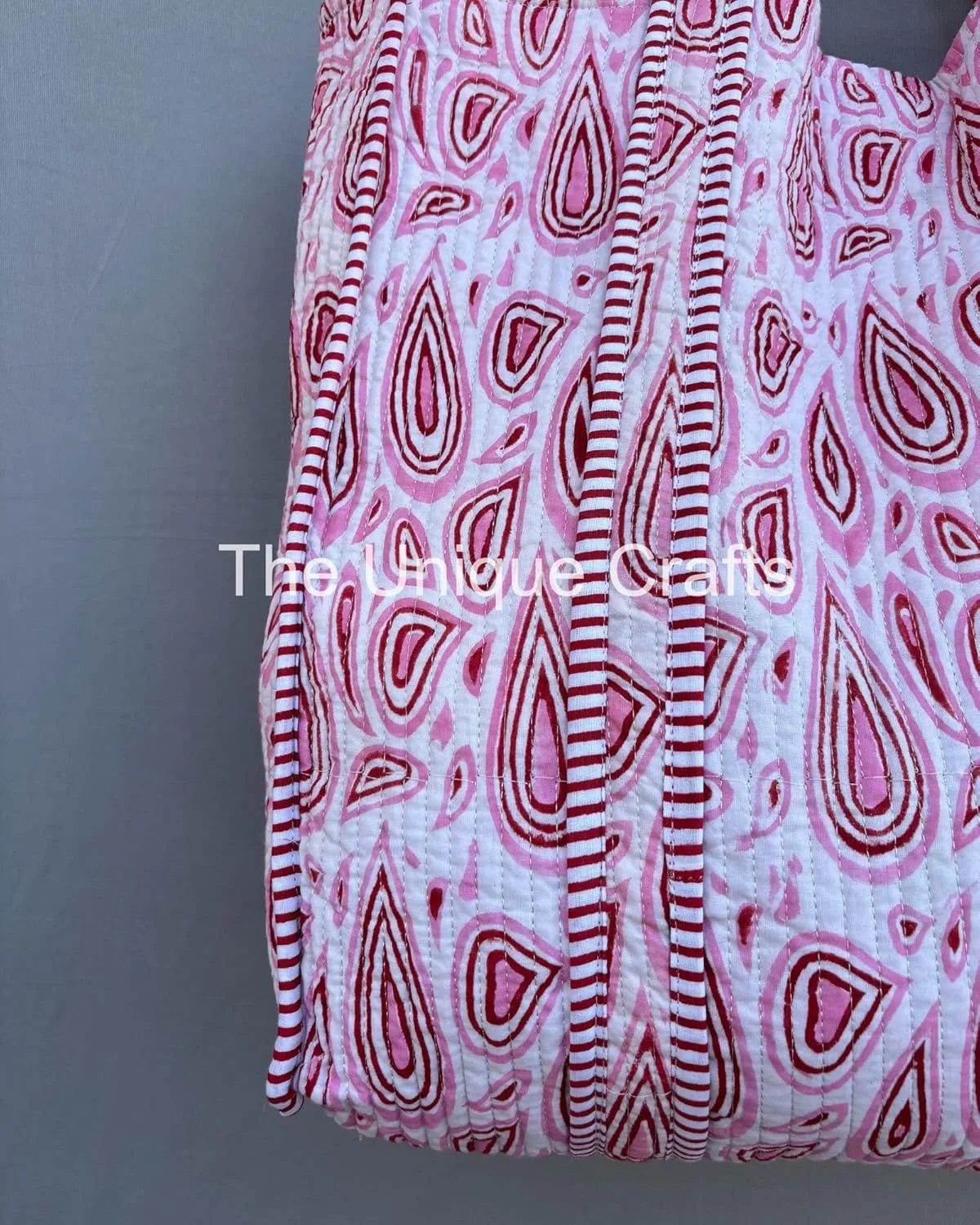 100% Cotton Tote Bag Shoulder Bag Quilted Cotton Handprinted Reversible Tote Bag For Shopping Grocery & Beach Bag Picnic Bag