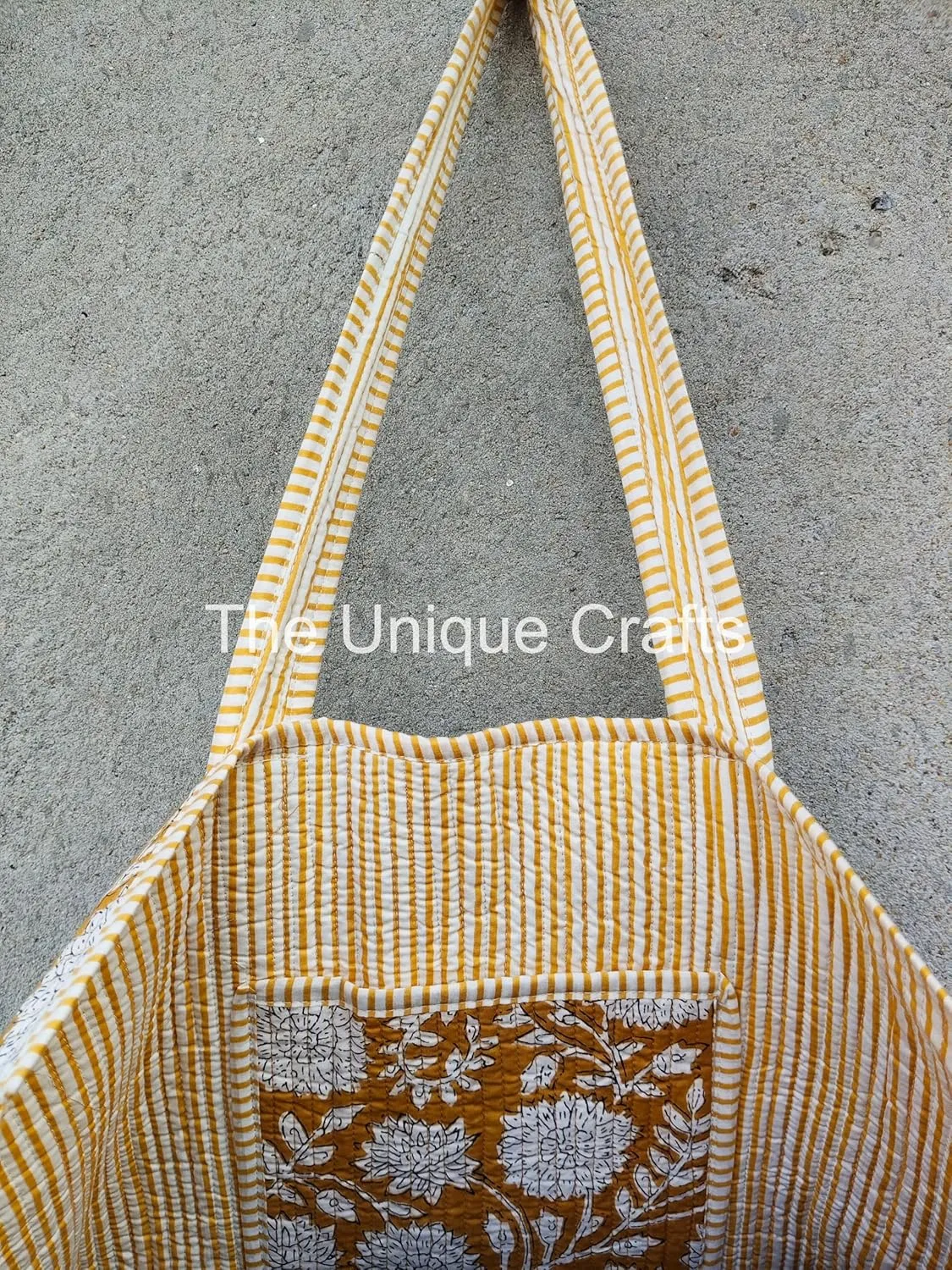 100% Cotton Tote Bag Shoulder Bag Quilted Cotton Handprinted Reversible Tote Bag For Shopping Grocery & Beach Bag Picnic Bag