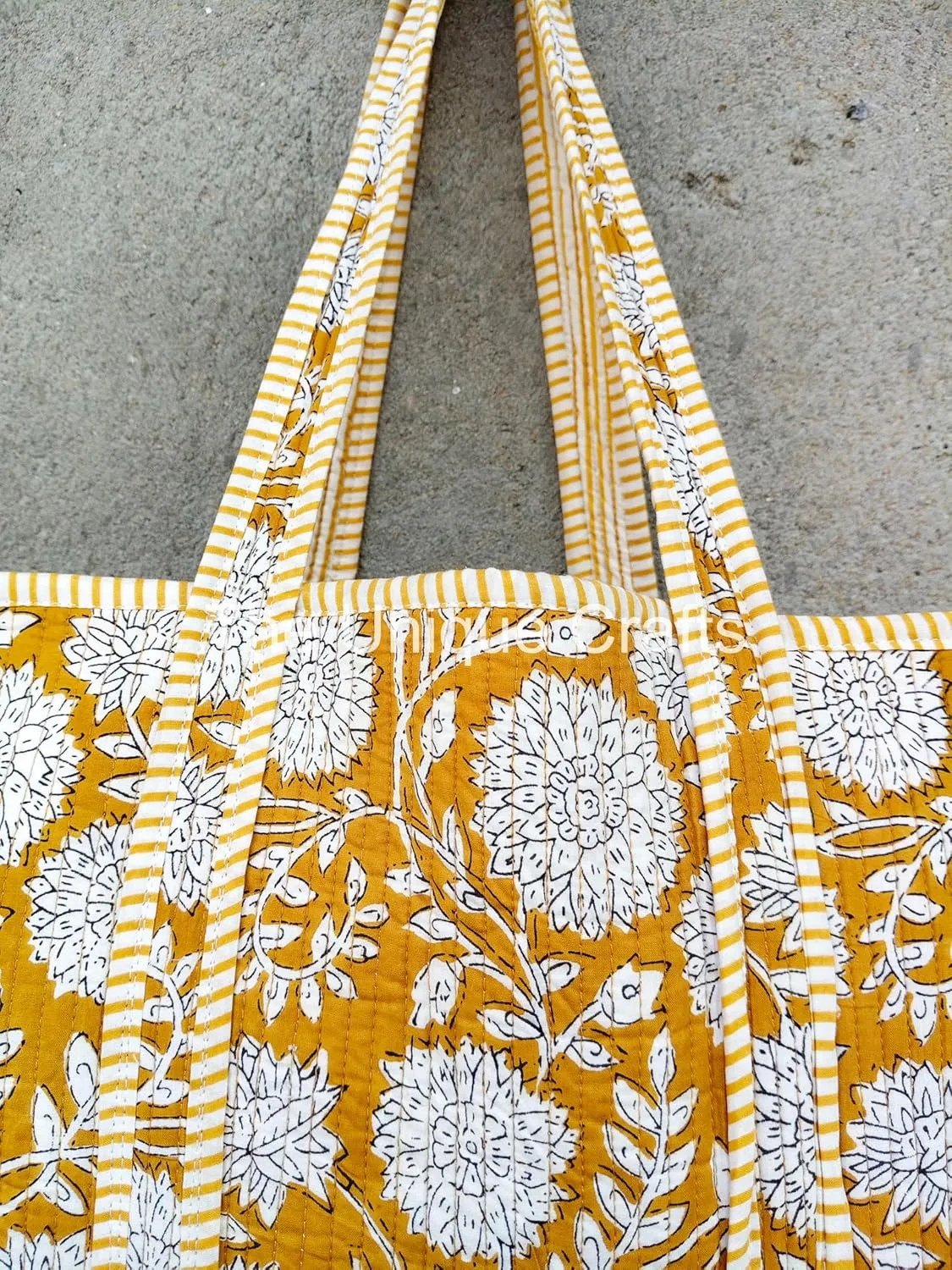 100% Cotton Tote Bag Shoulder Bag Quilted Cotton Handprinted Reversible Tote Bag For Shopping Grocery & Beach Bag Picnic Bag