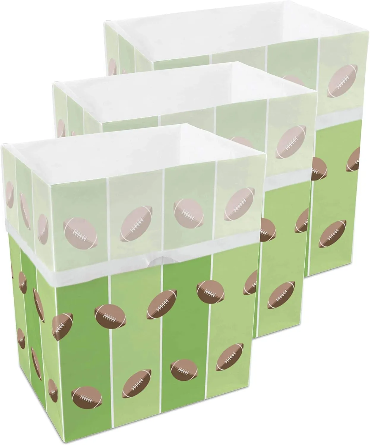 13 Gallon Disposable Trash Cans (3-Pack) with Fitted Trash Bags - Reusable Garbage and Recycling Bins for Parties, Events, and More (Tailgating - 17" Height x 13.5" Width x 10" Depth)
