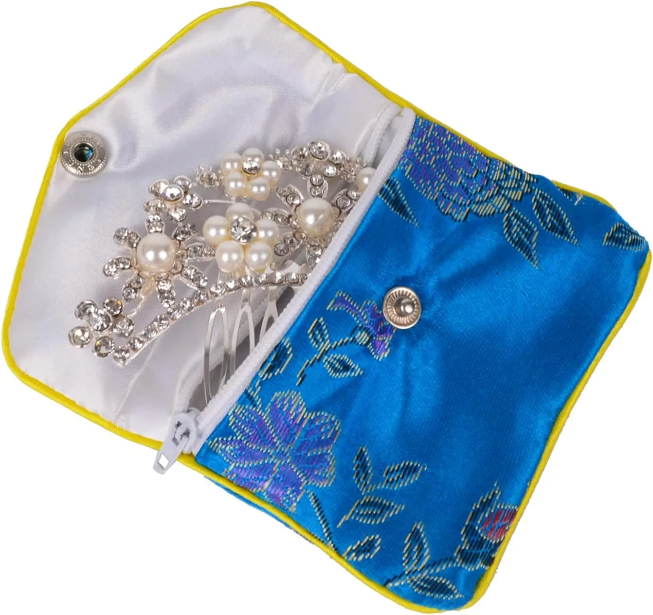 15 Pcs Jewelry Silk Purse Pouch Brocade Gift Bags Mix Colors