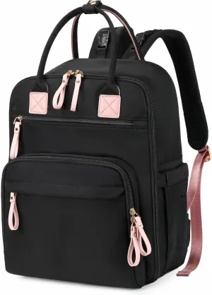 15 Pockets Diaper Bag Backpack with Wet Pockets and Stroller Buckle, Convertible Tote Bag