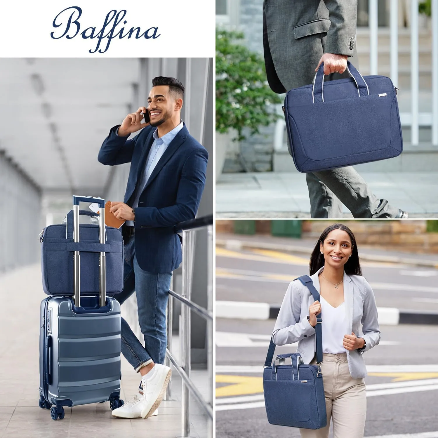 17 17.3 Inch Laptop Shoulder Bag for Men Women,Waterproof Computer Carrying Case Messenger Bag with Strap for 17"-18" HP Dell,Laptop Briefcase for Office business Travel College School,Blue