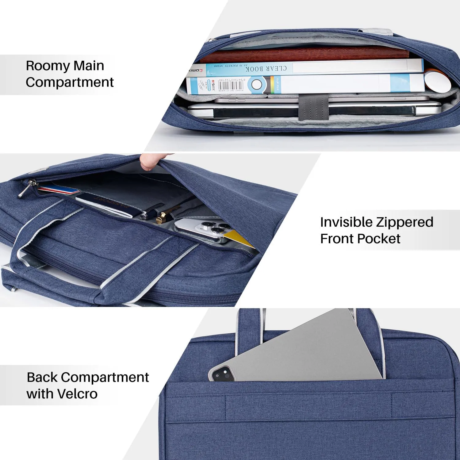 17 17.3 Inch Laptop Shoulder Bag for Men Women,Waterproof Computer Carrying Case Messenger Bag with Strap for 17"-18" HP Dell,Laptop Briefcase for Office business Travel College School,Blue