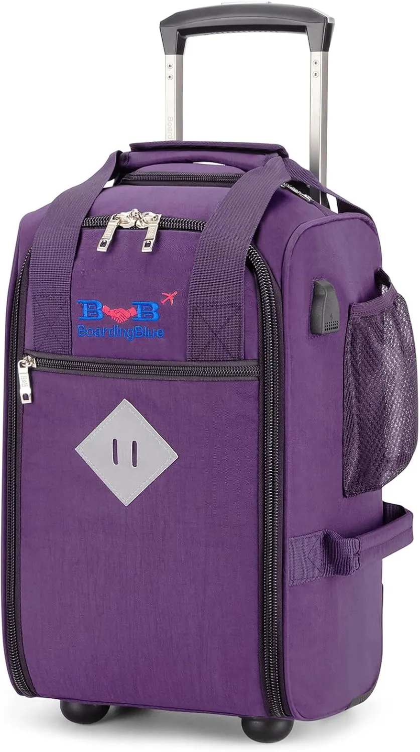 17x10x9 Inches United Airlines Rolling Personal Item Under Seat Duffle bags Suitable For Major Airlines Including Spirit, and Frontier Airline