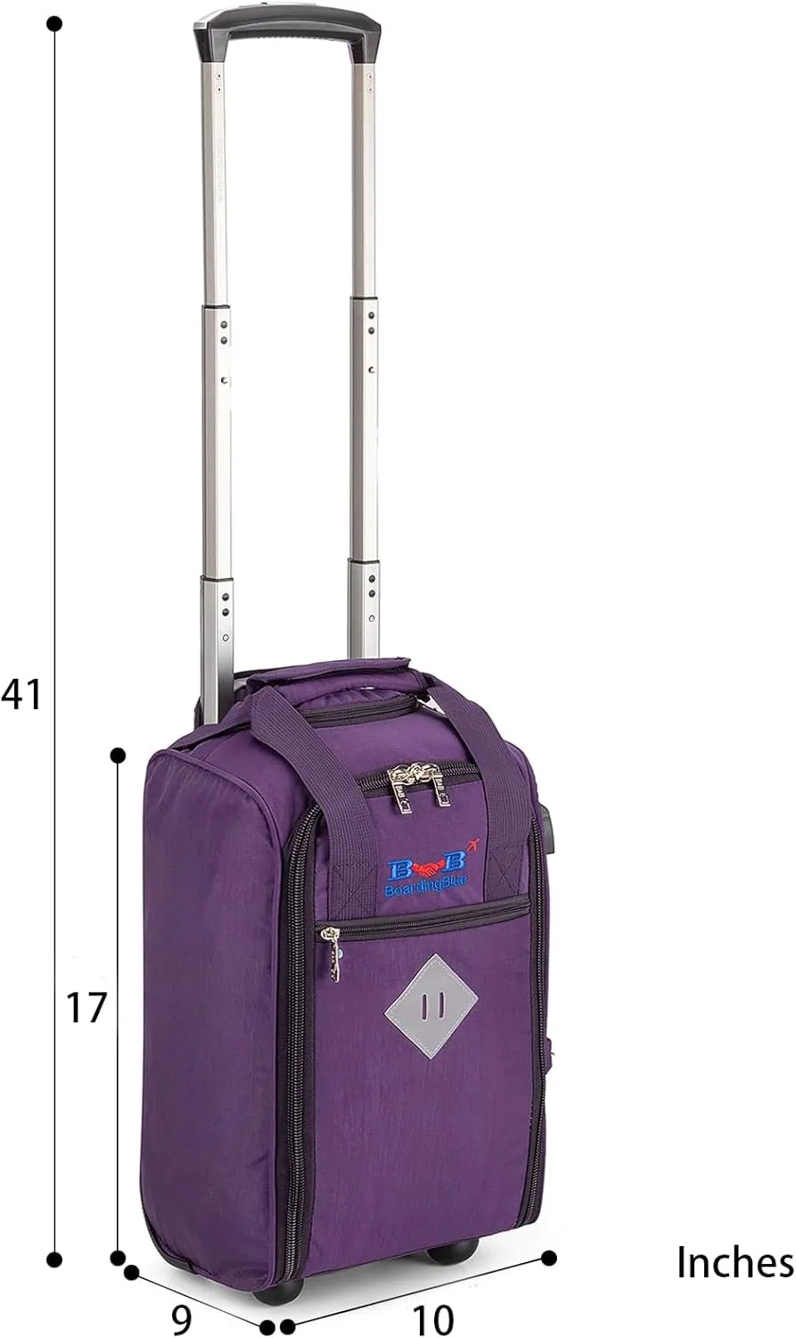 17x10x9 Inches United Airlines Rolling Personal Item Under Seat Duffle bags Suitable For Major Airlines Including Spirit, and Frontier Airline