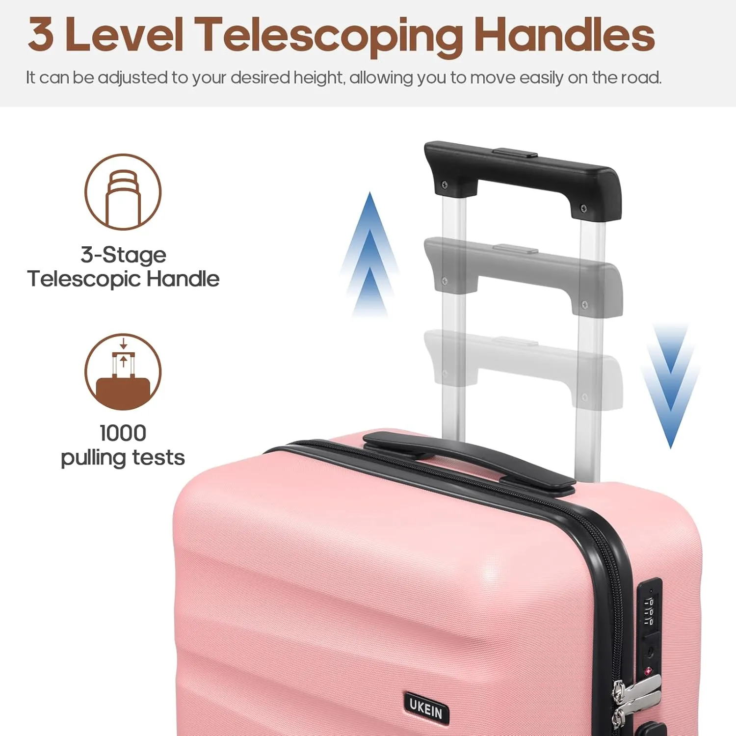 20Inch Carry-On Luggage, Lightweight PC HardShell Suitcase with 360° Spinner Wheels, TSA-Approved, Durable Airline Approved Rolling Luggage with Telescoping Handle, Ideal for 3-4 Day Travel