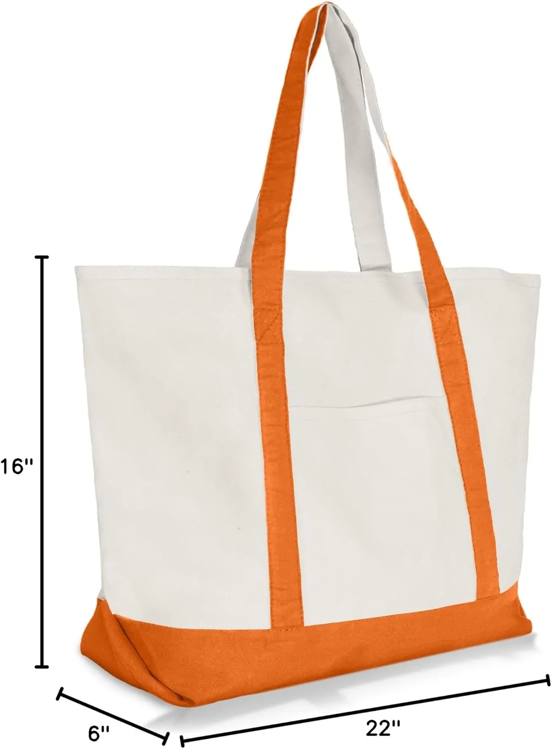 22" Heavy Duty Cotton Canvas Tote Bag (Zippered)