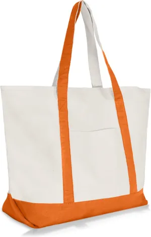 22" Heavy Duty Cotton Canvas Tote Bag (Zippered)