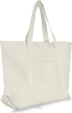 22" Heavy Duty Cotton Canvas Tote Bag (Zippered)