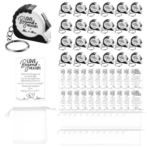 25 Sets Wedding Favors for Guests Tape Measure Keychains with Cards Gift Bags for Bridal Shower Wedding Party Souvenirs Wedding Gifts for Guests Wedding Gifts for Guests