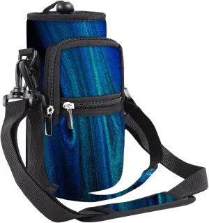 25/32/40/64oz Water Bottle Bag Holder Carrier - Insulated Crossbody Sling Bag Case Sleeve with Strap and Pockets for Men Women Travel Cycling Walking Gym Hiking Camping