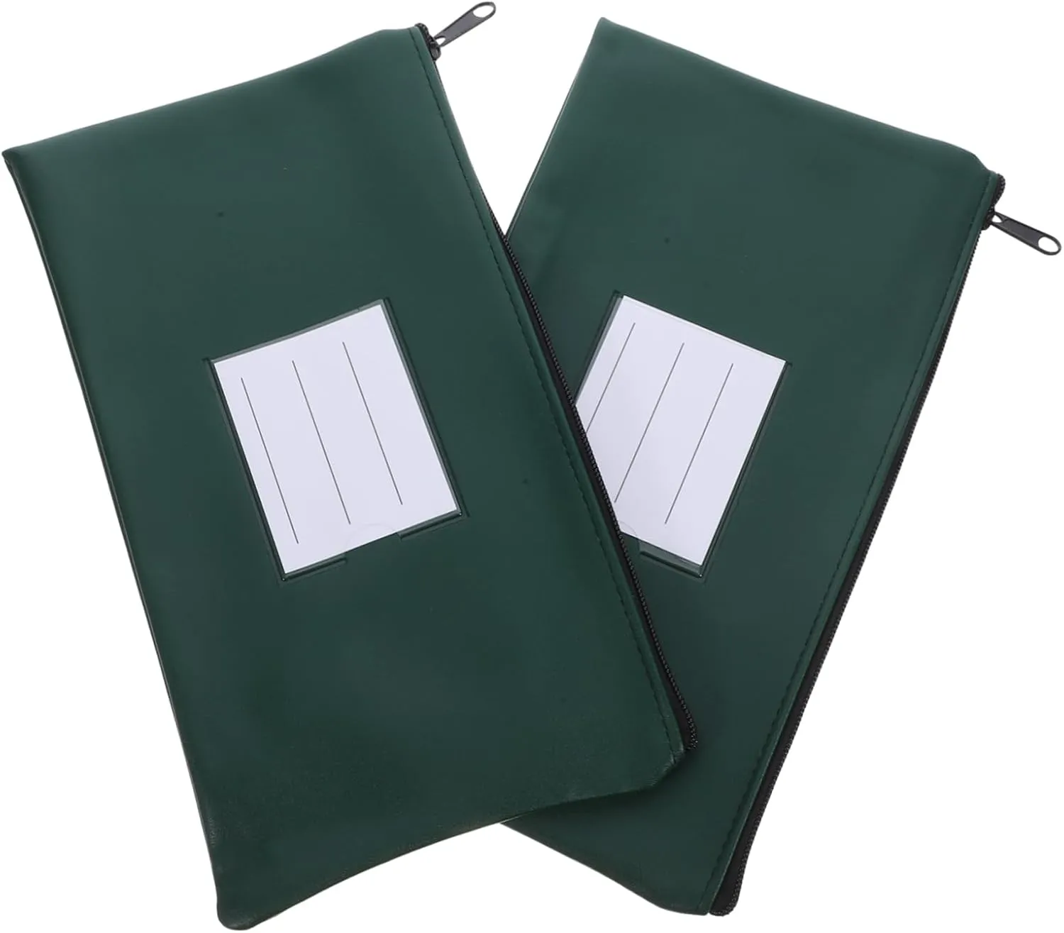 2Pcs PU Document Holder File Bag Multi Use Zippered Pouch for Cash Invoices Travel Money Organizer for Office School Supplies