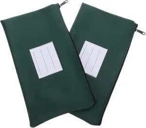 2Pcs PU Document Holder File Bag Multi Use Zippered Pouch for Cash Invoices Travel Money Organizer for Office School Supplies