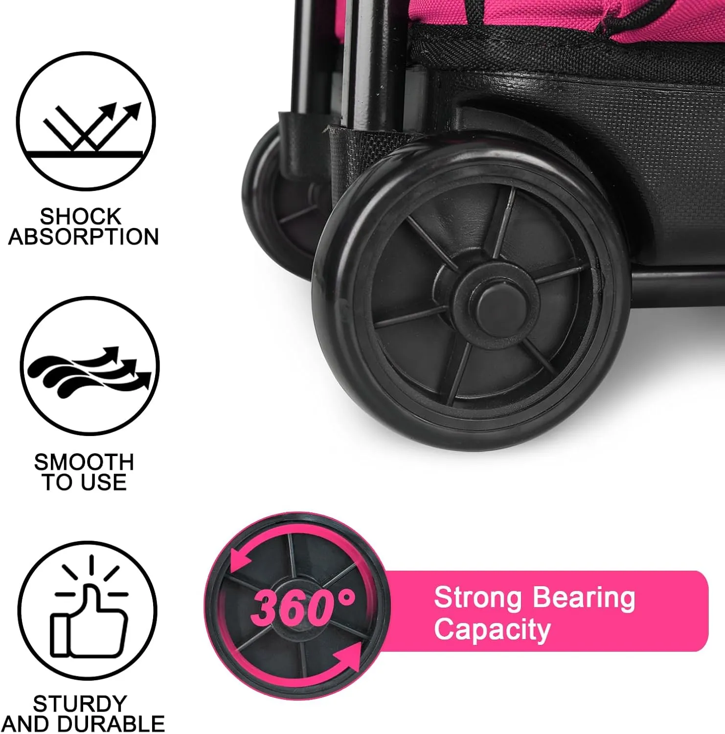 3 Bowling Ball Bag With Wheels - Rolling Bag for Balls & Accessories - Retractable Handle Extends to 38"