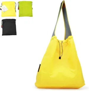 3 Pack Ripstop Nylon Foldable Reusable Grocery Shopping Bag with Pouch & Inner Pocket, Draw-String
