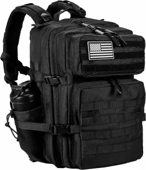 35L Hiking Tactical Backpack for Women Training Gym Fitness Bag Outdoor Camping Backpacks Travel Waterproof (Black)