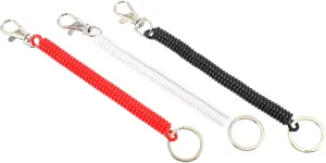 3Pcs Spring Stretchy Coil Retractable Key Chain Durable Spiral Key Ring with High Stretch for Bags Keys More Safe Easy to Use Compact Storage