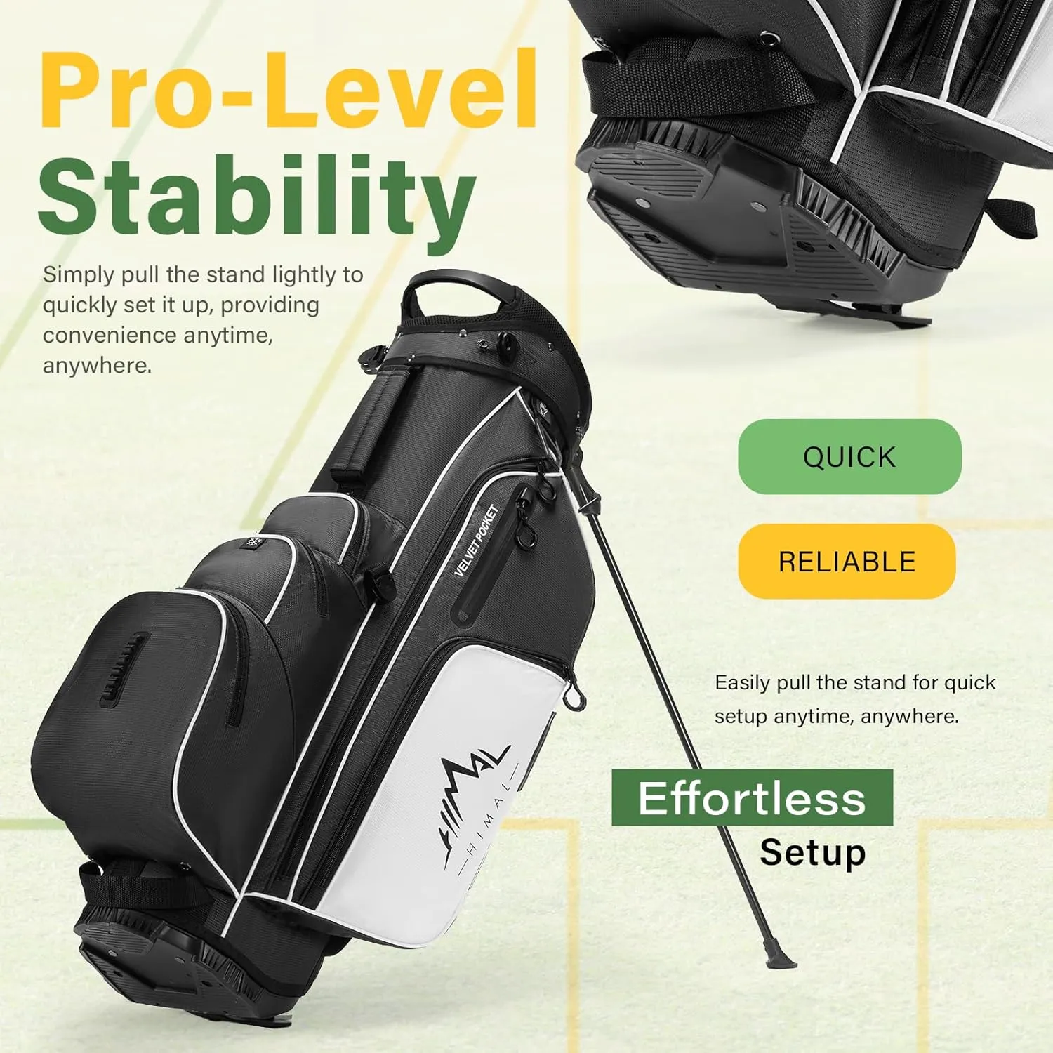 4-Way Golf Stand Bag with Full-Length Divider, Lightweight Waterproof Golf Bag for Men & Women Holds 4-8 Clubs