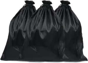 6 Pieces 12 x 16 Inch Satin Wig Bags, Silk Satin Packaging Bags for Wigs, Satin Bags with Drawstring for Hair, Hair Tools (12 x 16 Inch)