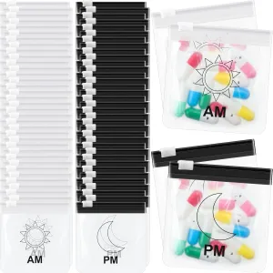 70 Pcs Weekly Pill Pouch Bags Zippered Reusable Medicine Organizer Set Self Sealing Medicine Organizer Travel Plastic Pill Bags with Slide Lock for Small Items Storage(Vivid Style)