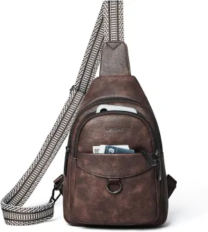 7L Sling Bag for Women Men Crossbody Belt Bag Small Travel Sling Backpack Anti Theft Chest Daypack Purse Faux Leather