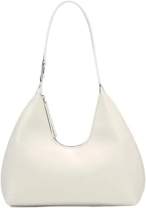 90s Vegan Leather Crescent Bag - Adjustable Y2K Crossbody & Shoulder Purse w/Detachable Chain for Women