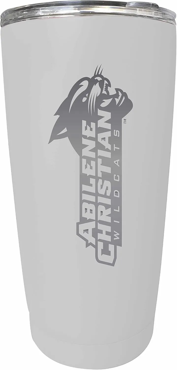 Abilene Christian University Etched 16 oz Stainless Steel Tumbler (White) Officially Licensed Collegiate Product
