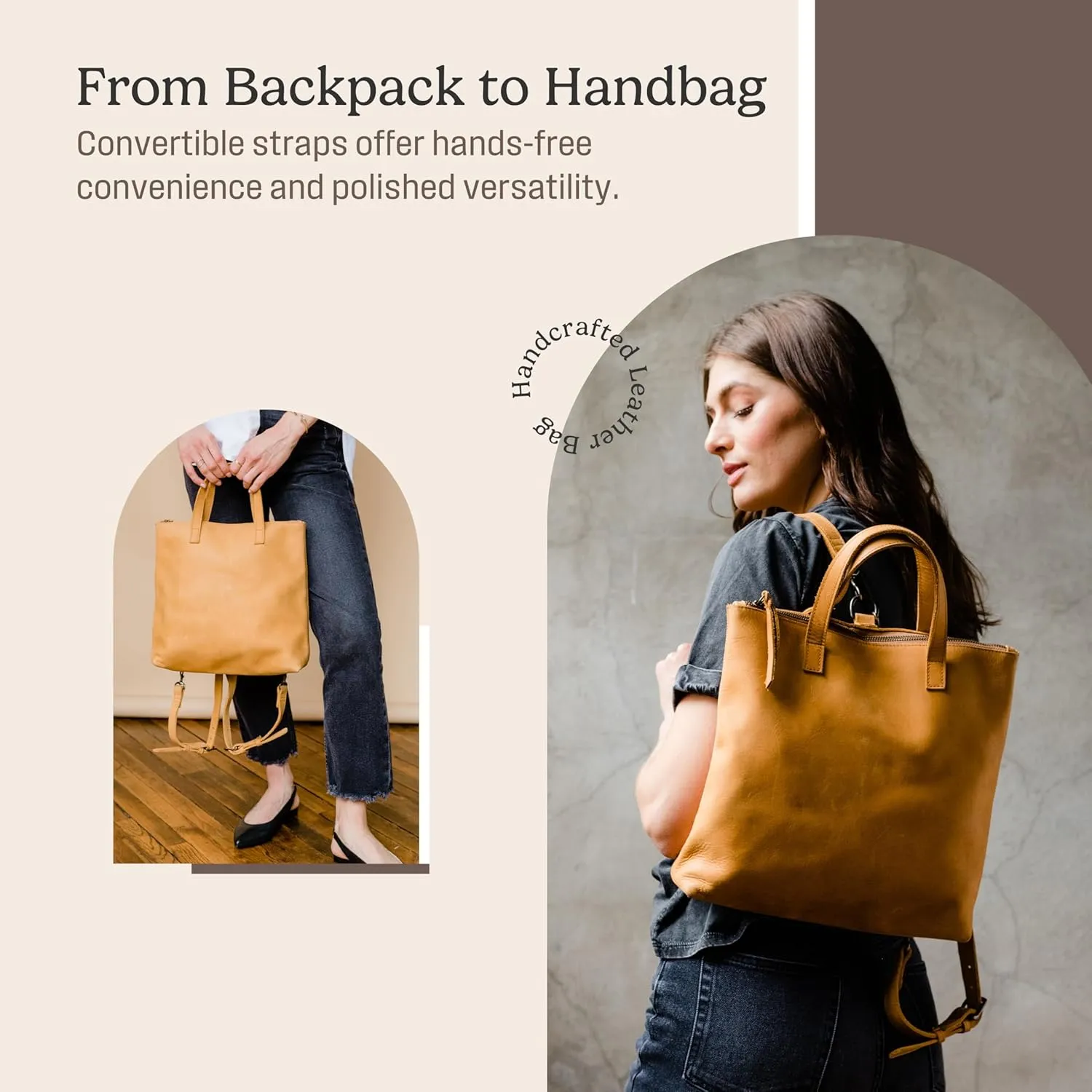 ABLE Clothing Leather Tote Bag for Women,Stylish, Handcrafted, Accessory and Utility Tote Bag with Drop Straps