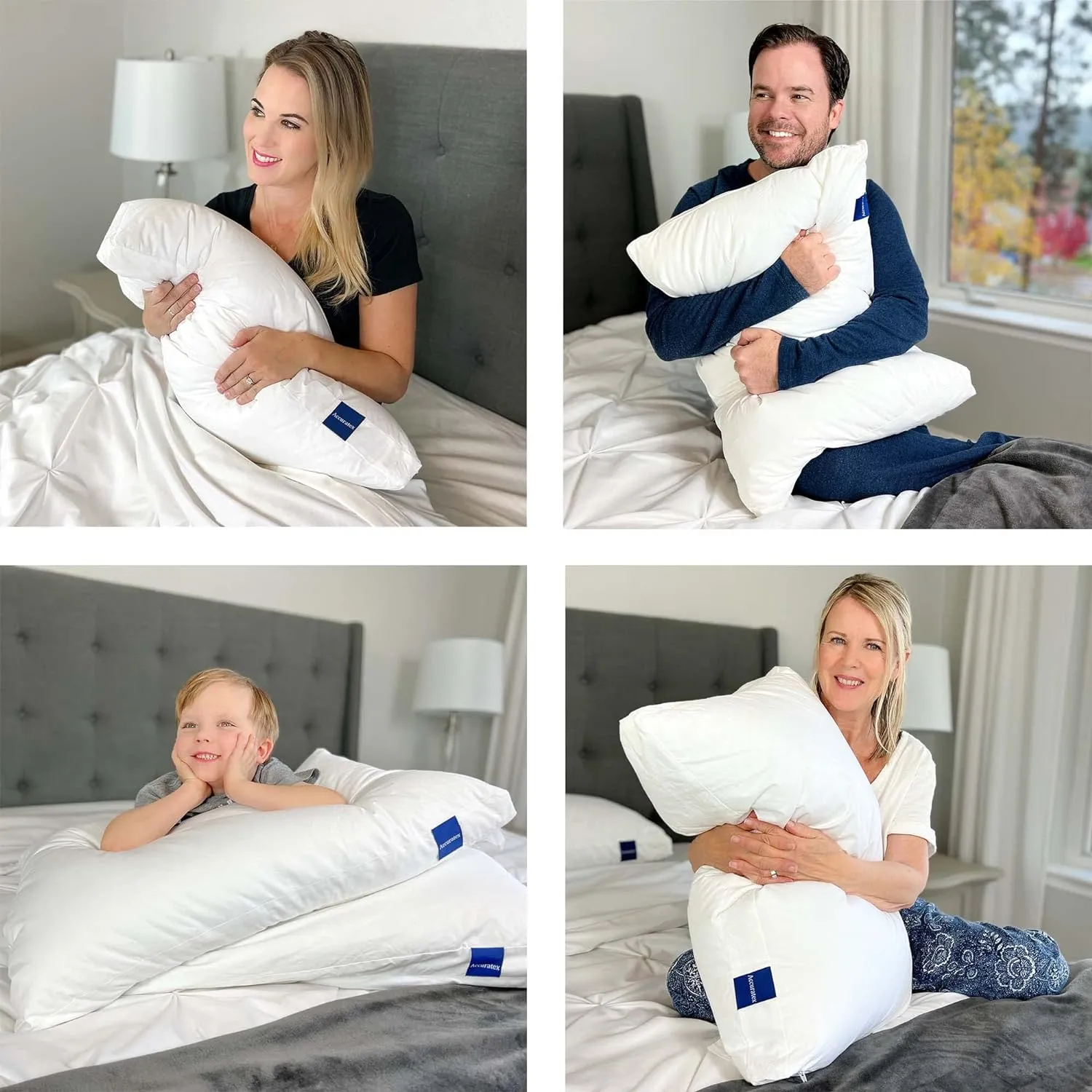 ACCURATEX Pillows King Size Set of 2, Hybrid Shredded Memory Foam Pillow[Adjustable Loft], Fluffy Down Alternative Fill Removable Cotton Cover, Firm Supportive Pillow for Side Back Sleepers