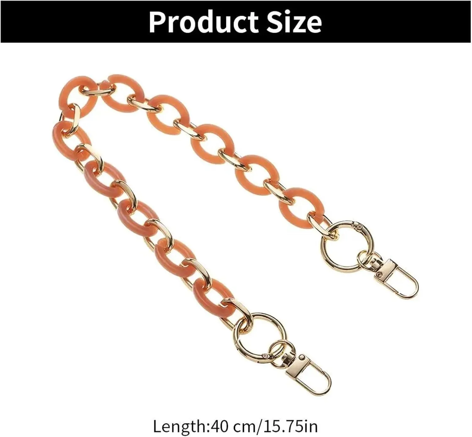 Acrylic Bag Chain Replaceable Removable Tote Bag Strap Resin Crossbody DIY Shoulder Bag Accessories (Color : 02, Size : 40cm)