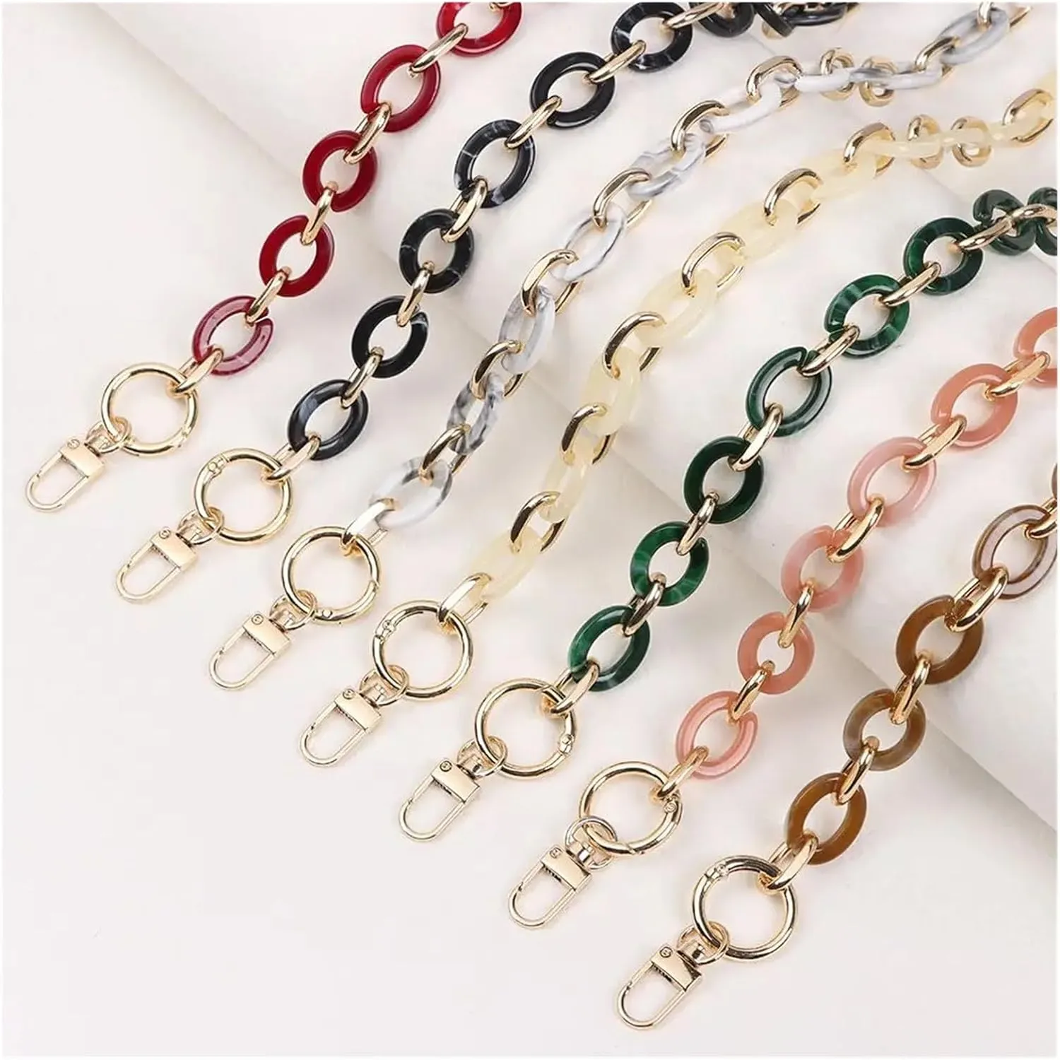 Acrylic Bag Chain Replaceable Removable Tote Bag Strap Resin Crossbody DIY Shoulder Bag Accessories (Color : 02, Size : 40cm)