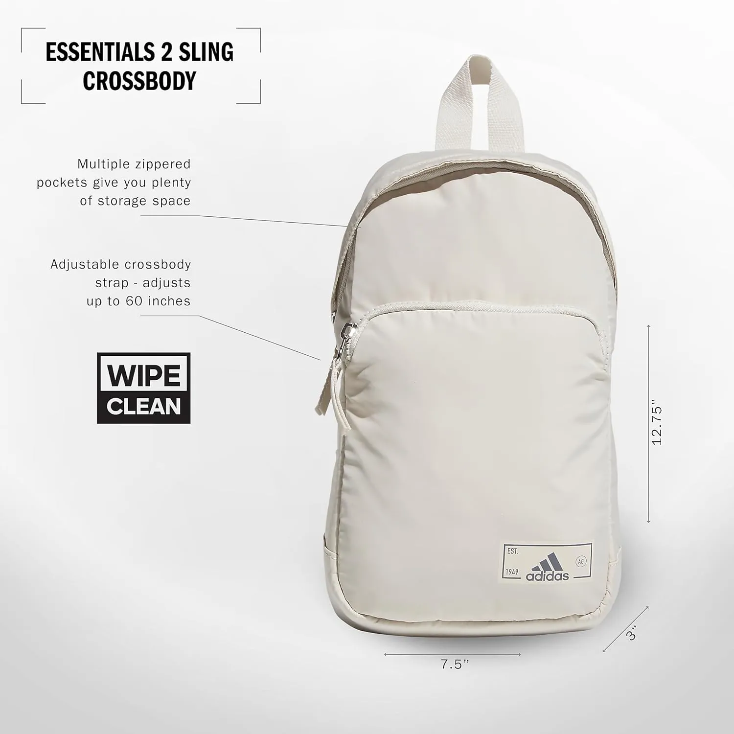 adidas Essentials Sling Small Crossbody Bag for Women and Men (5L), Alumina Beige/Grey Four/2.0, One Size