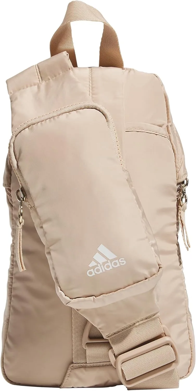 adidas Essentials Sling Small Crossbody Bag for Women and Men (5L), Magic Beige/Off White/Gilver/2.0, One Size