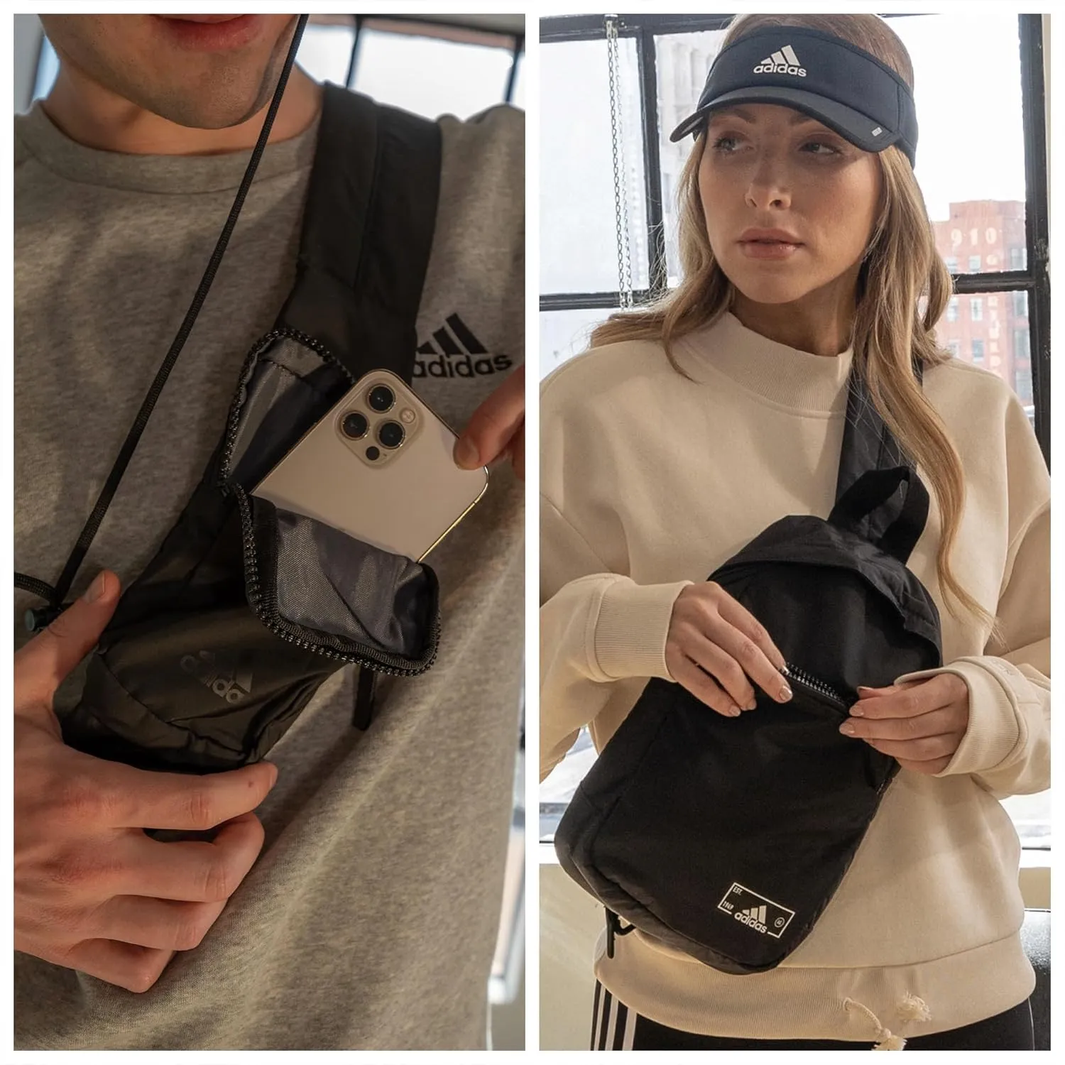 adidas Essentials Sling Small Crossbody Bag for Women and Men (5L), Magic Beige/Off White/Gilver/2.0, One Size