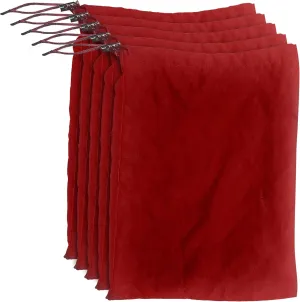 Adult Game Toy Storage Bags - 5 PCs Red 15.7x11.8 Inch Microfiber Drawstring Pouches - Travel Friendly Adjustable Toy Organizer Foldable Ditty Underwear Bag Sunglasses Case