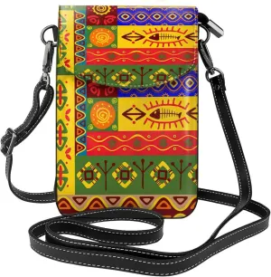 African National Patterns Lightweight Small Crossbody Bags Cell Phone Purses Travel Pouch Shoulder Bag For Women