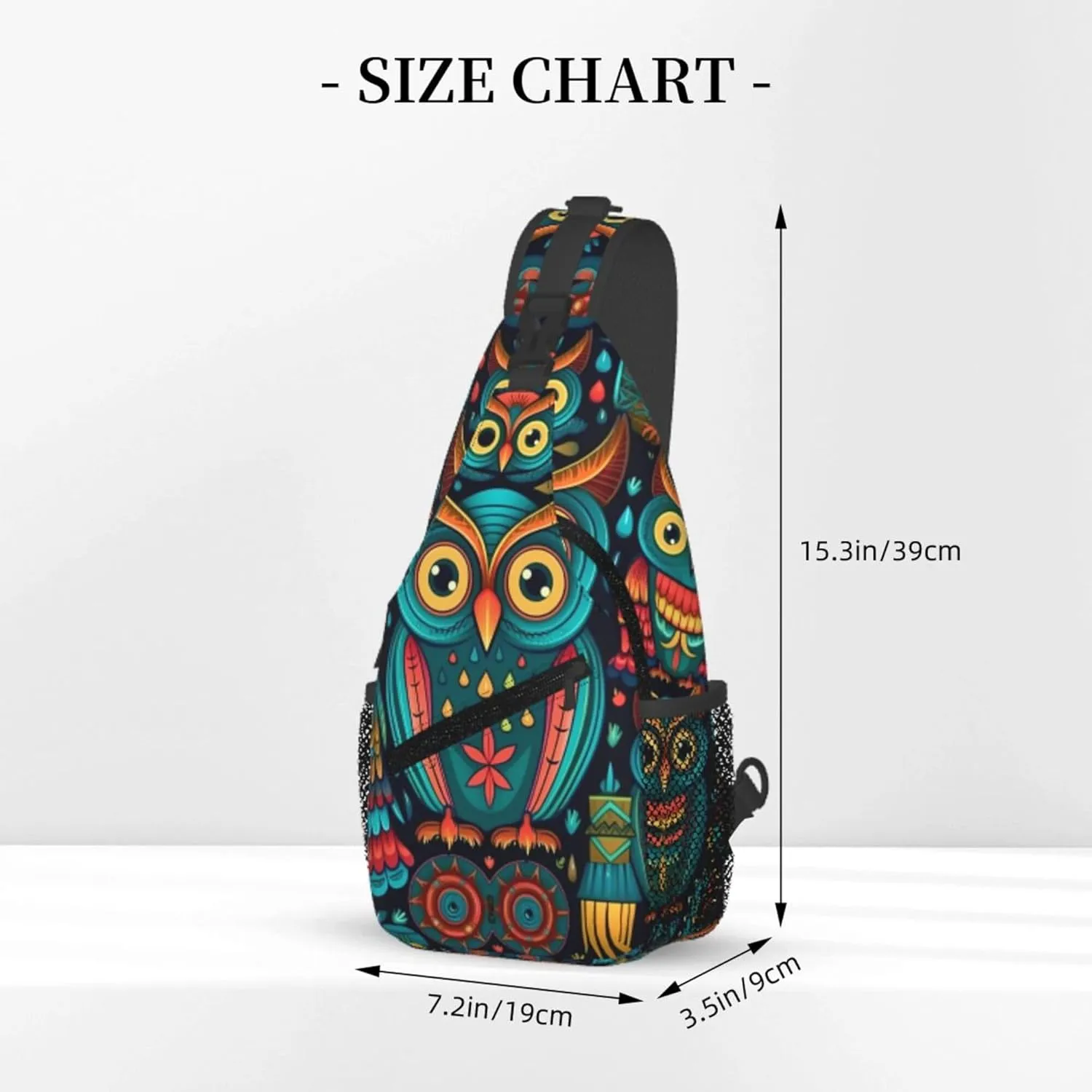 African Pattern Eagle Sling Backpack Crossbody Bag, Chest Bag Daypack Fanny Pack Cross Body Bag for Outdoors Hiking Traveling