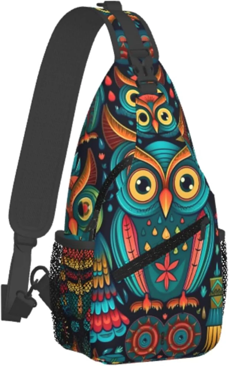 African Pattern Eagle Sling Backpack Crossbody Bag, Chest Bag Daypack Fanny Pack Cross Body Bag for Outdoors Hiking Traveling