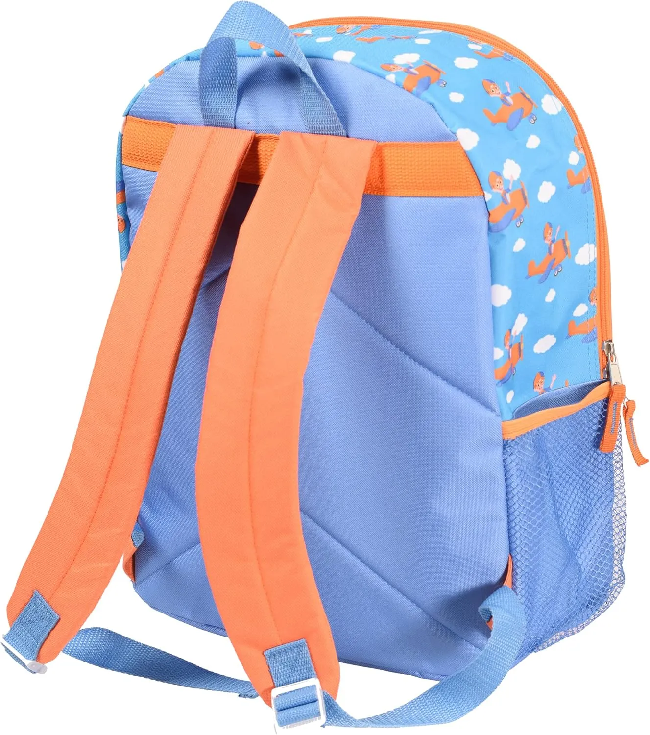 AI ACCESSORY INNOVATIONS Blippi Girls & Boys Toddler Pre-school 4 Piece Backpack Set, Kids 16" School Bag with Front Zip Pocket, Blue