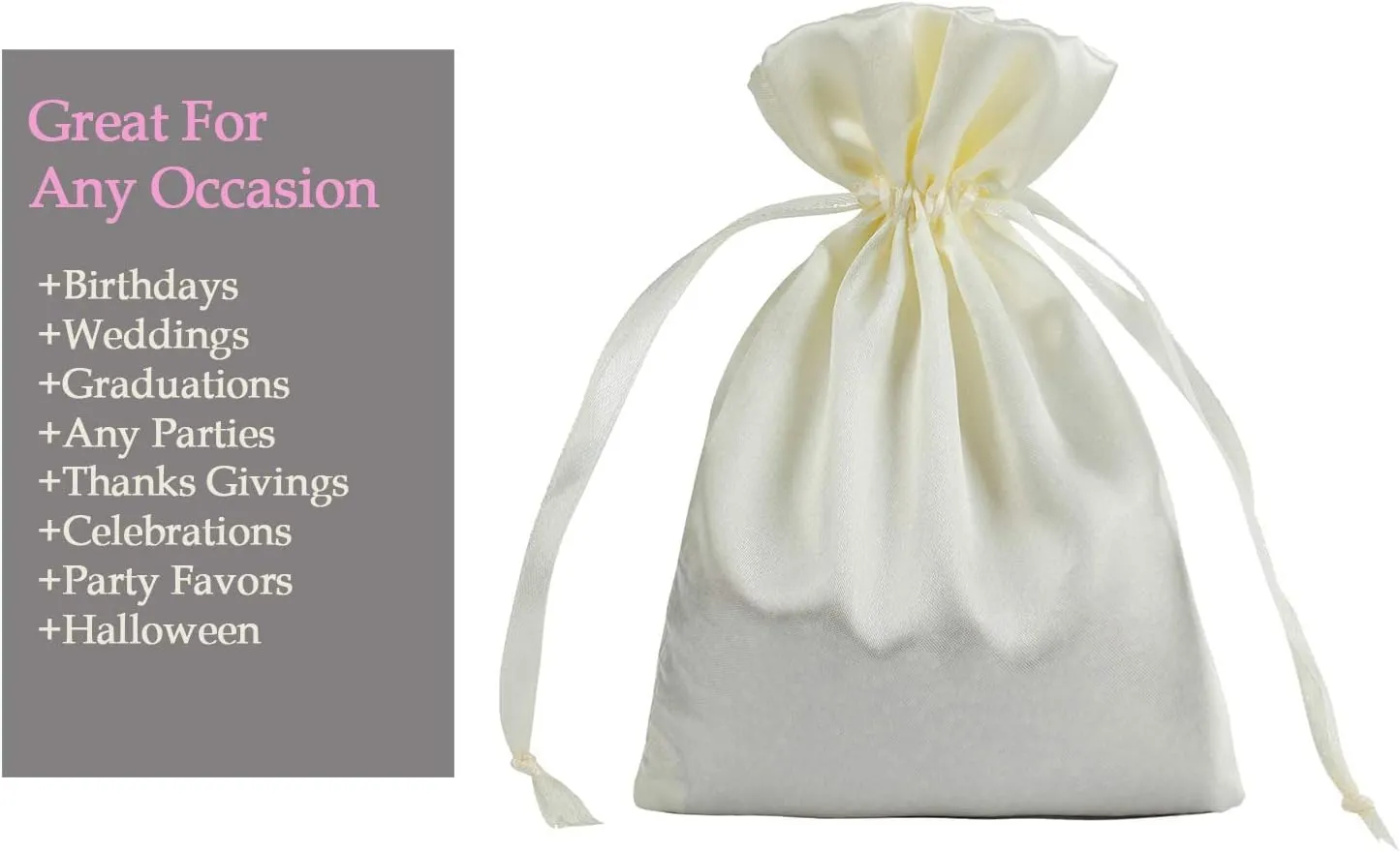 AKLVBL 30 Pack 5 x 7 Inches Beige Satin Gift Bags, Jewelry Bags, Drawstring Pouch, Wedding Favor Bags, Baby Shower Bags, silk bags…