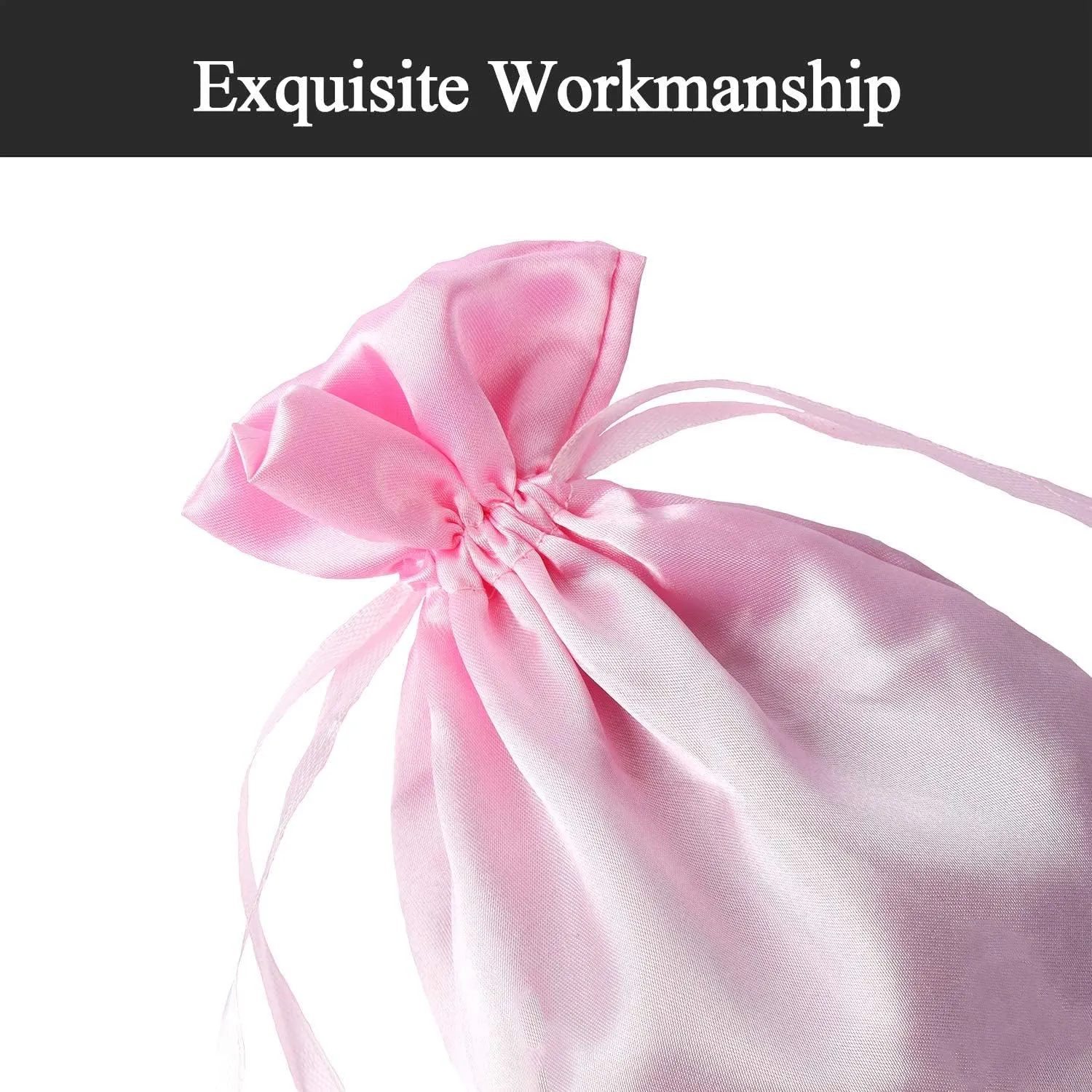 AKLVBL 30 Pack Pink Satin Gift Bags - 5 x 7 Inches Jewelry Drawstring Pouches for Weddings, Baby Showers - Silk Favor Bags