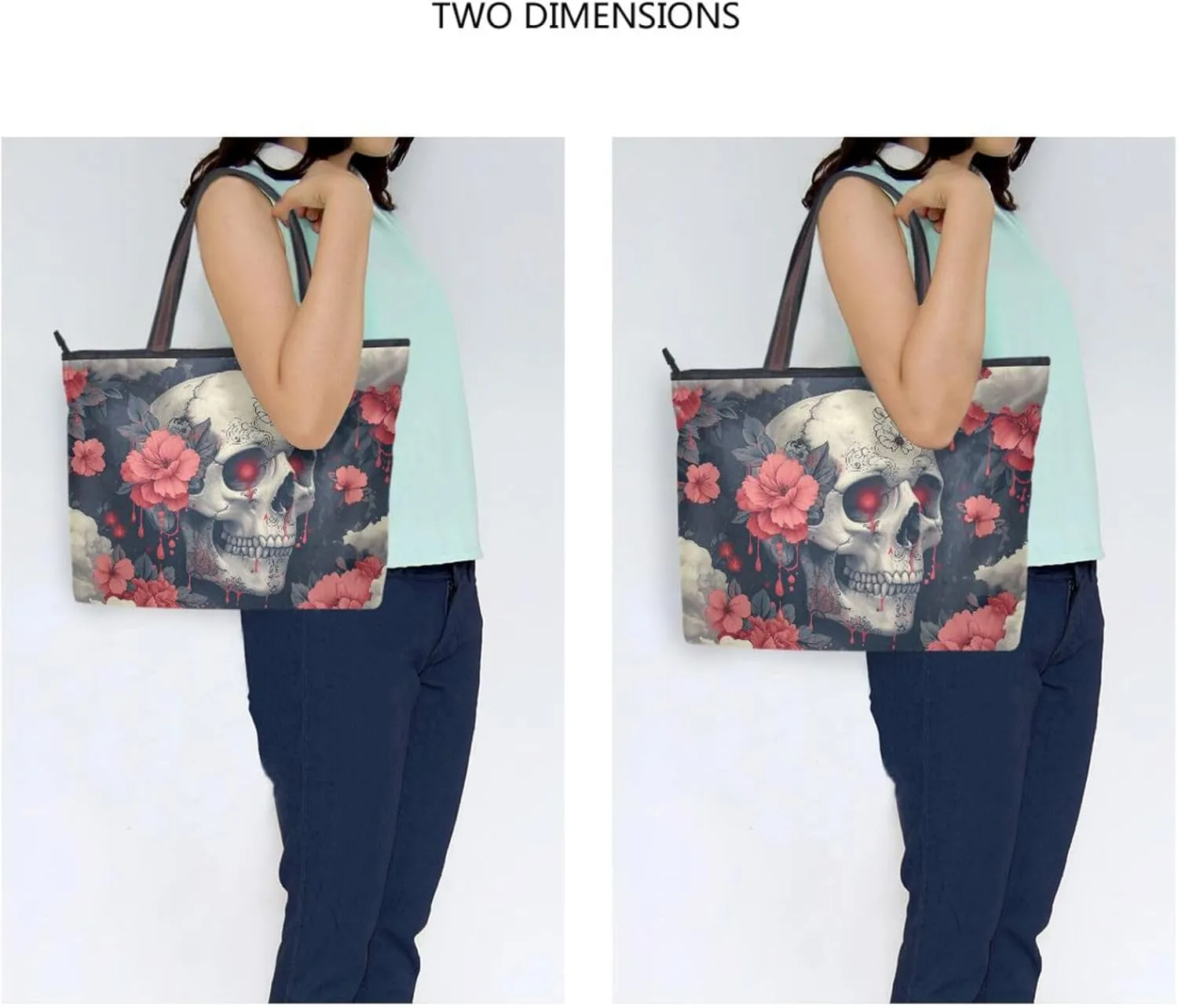 ALAZA Vintage Rose Floral Women Tote Bag Handbag Large Capacity Shoulder Bags