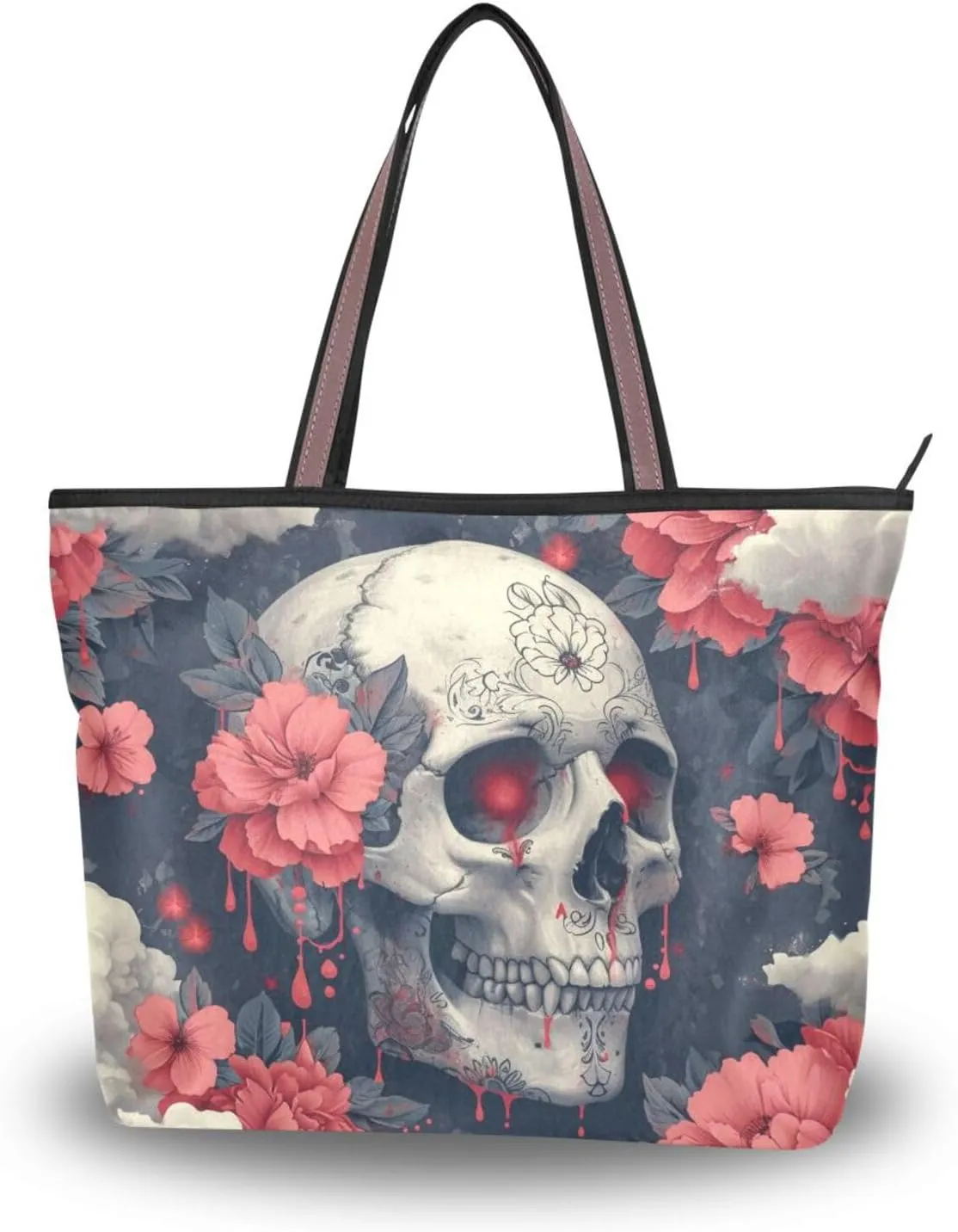 ALAZA Vintage Rose Floral Women Tote Bag Handbag Large Capacity Shoulder Bags