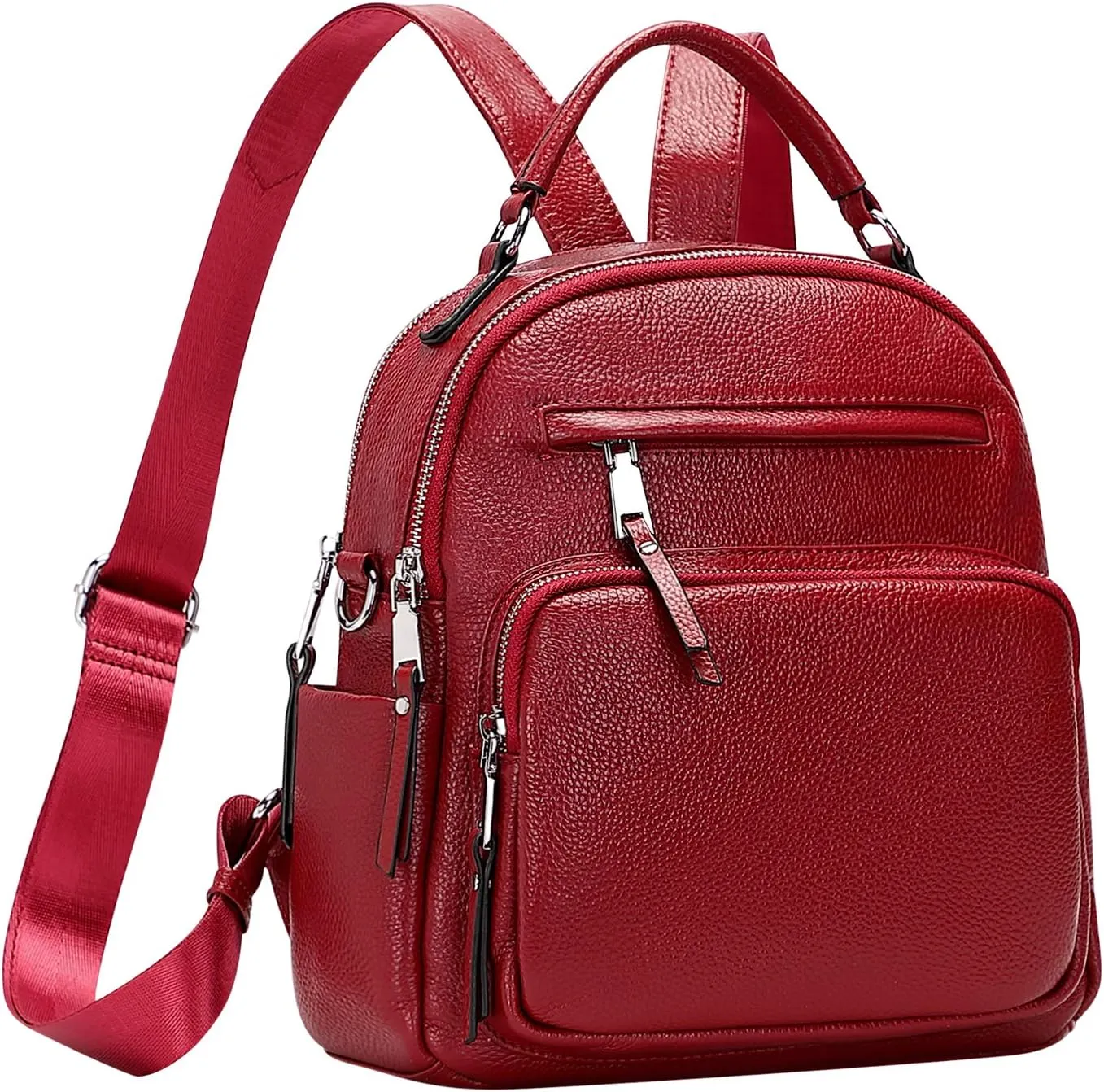 ALTOSY Genuine Leather Backpack for Women Small Convertible Backpack Purse Ladies Shoulder Bag 4 in 1 to Carry