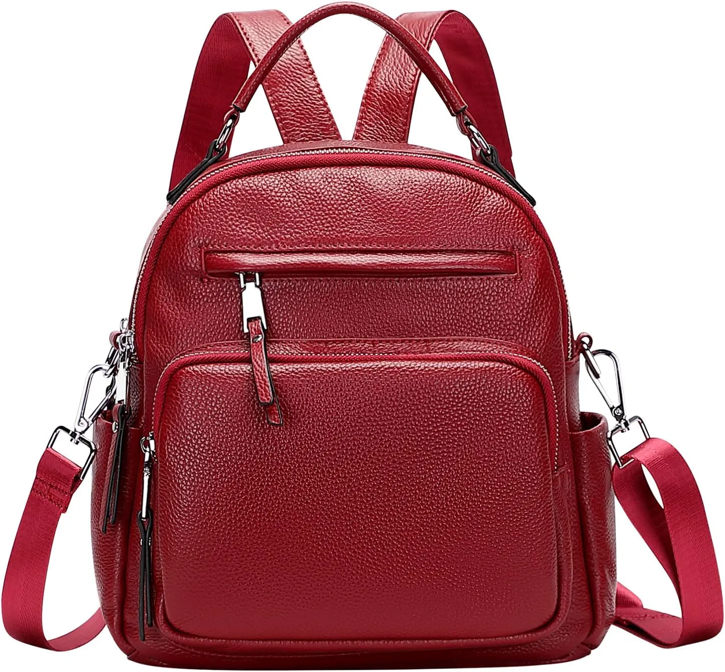ALTOSY Genuine Leather Backpack for Women Small Convertible Backpack Purse Ladies Shoulder Bag 4 in 1 to Carry