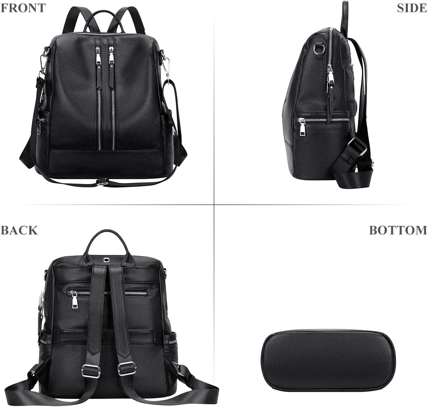 ALTOSY Genuine Leather Backpack Purse for Women Convertible Shoulder Bag Crossbody Bag with Laptop Compartment