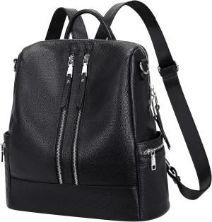 ALTOSY Genuine Leather Backpack Purse for Women Convertible Shoulder Bag Crossbody Bag with Laptop Compartment