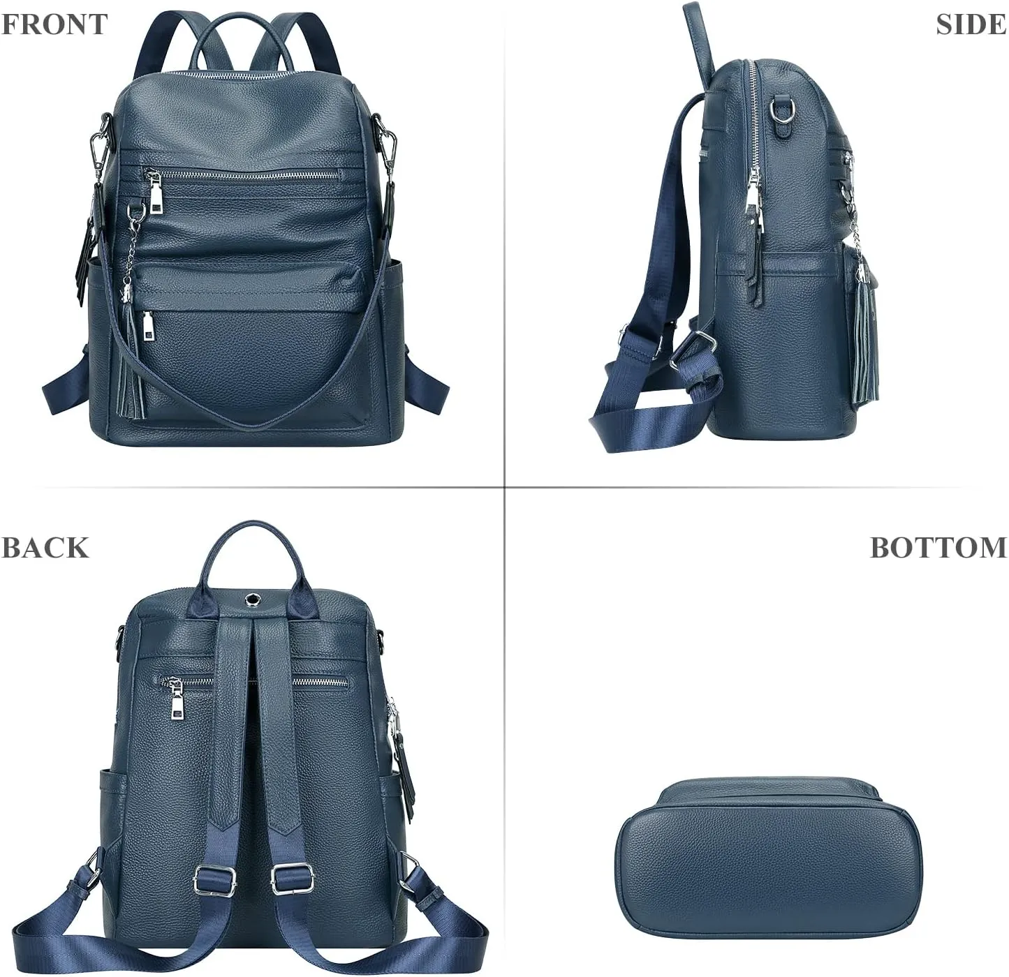 ALTOSY Genuine Leather Backpack Purse for Women Convertible Shoulder bag Soft Crossdody Bag Large Elegant Casual Daypacks