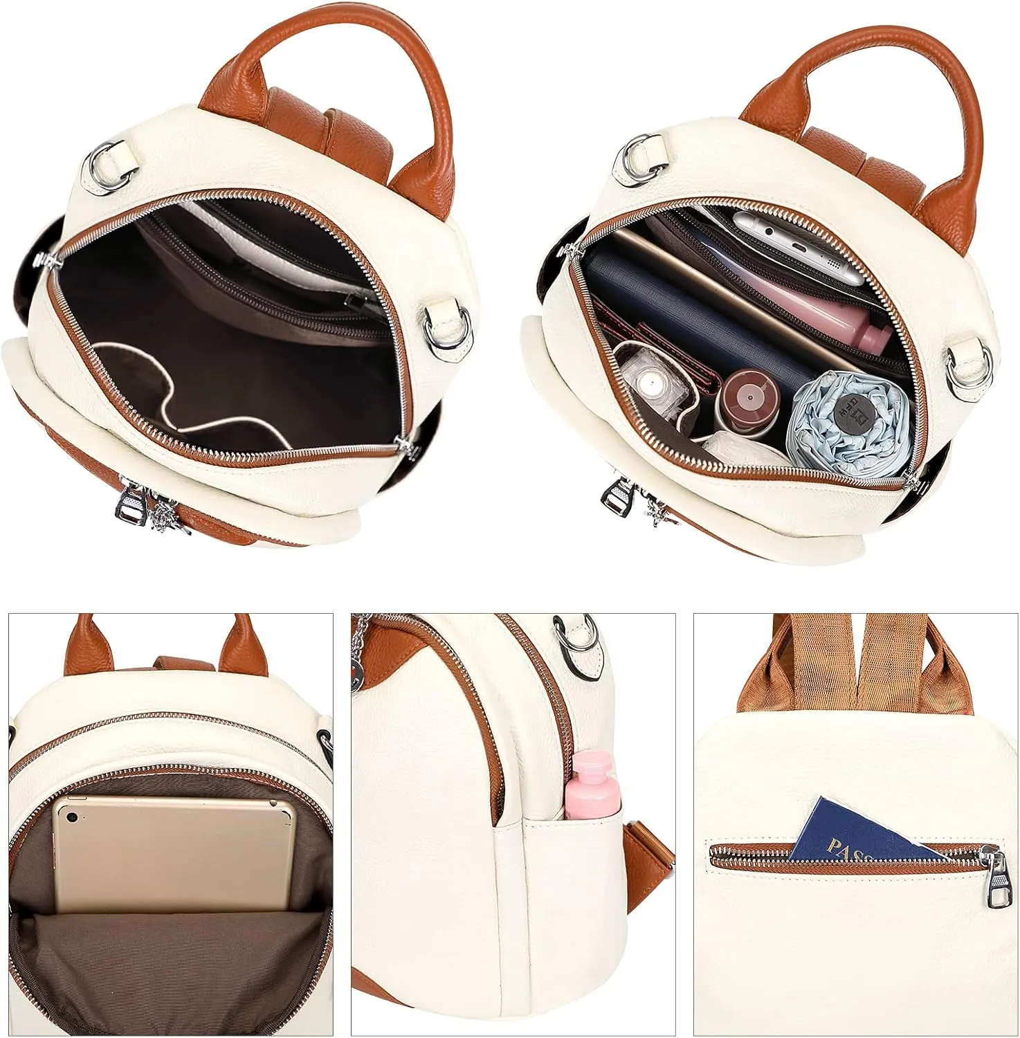 ALTOSY Soft Genuine Leather Backpack for Women Small Convertible Backpack Purse Shoulder Bag for Ladies